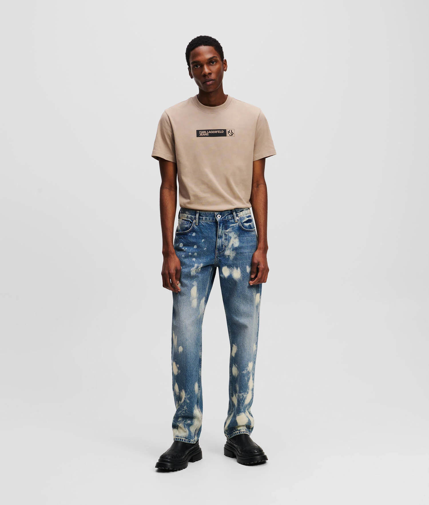 JEAN DROIT DÉLAVÉ - Denim blanchi