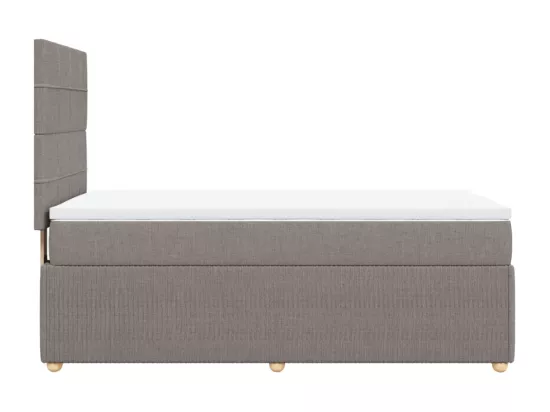 Sommier à lattes de lit avec matelas Taupe 90x190 cm Tissu