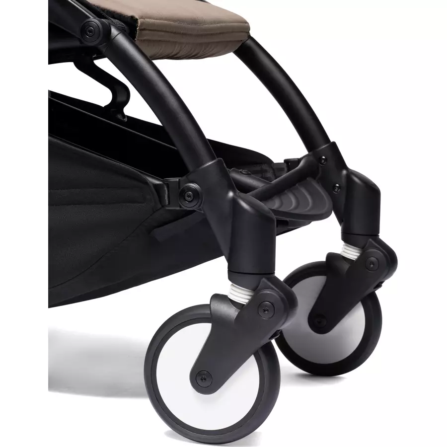 BABYZEN Kinderwagen YOYO2 0+ Black mit Neugeborenenaufsatz und Textilset Taupe