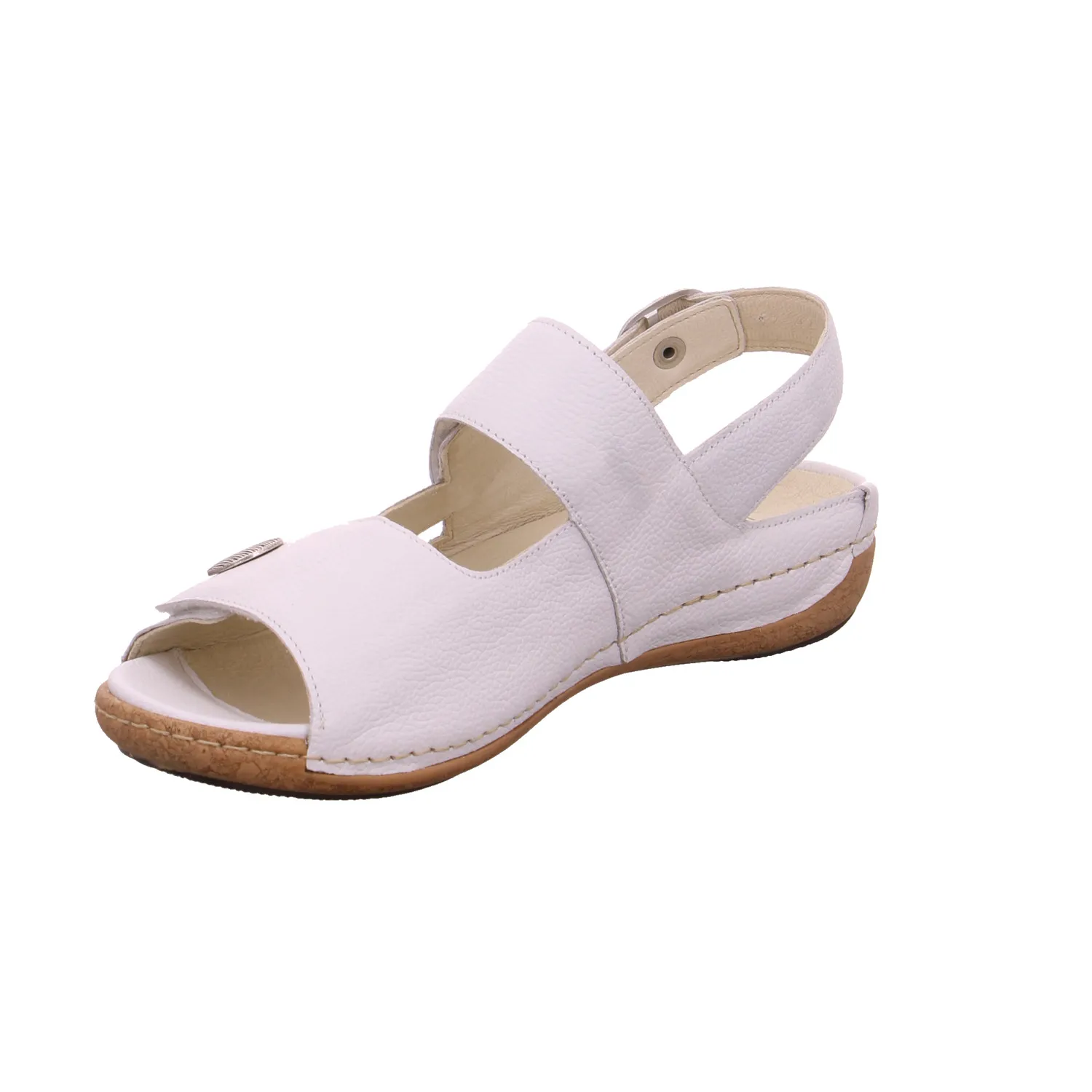 WALDLÄUFER Comfort-Sandalette Weiss Leder