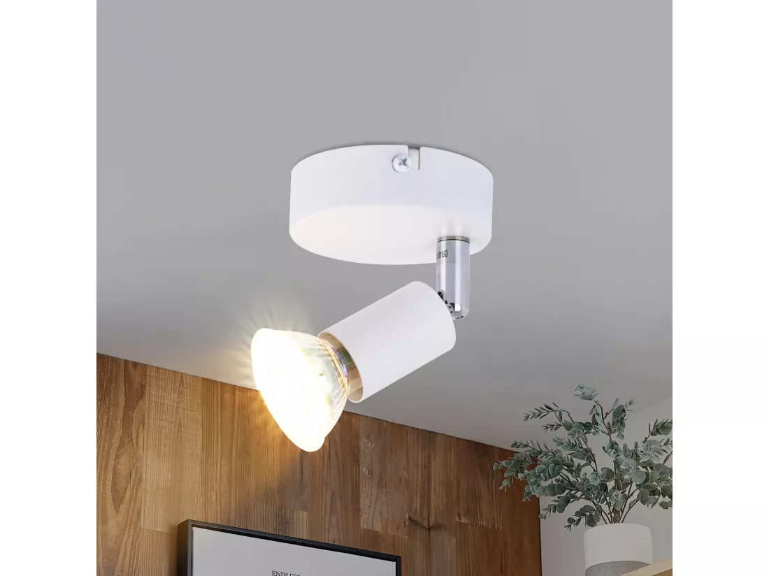 NETTLIFE Plafonnier LED 1 Ampoule blanc Plafonnier GU10 Applique d'intérieur blanc chaud spots moderne