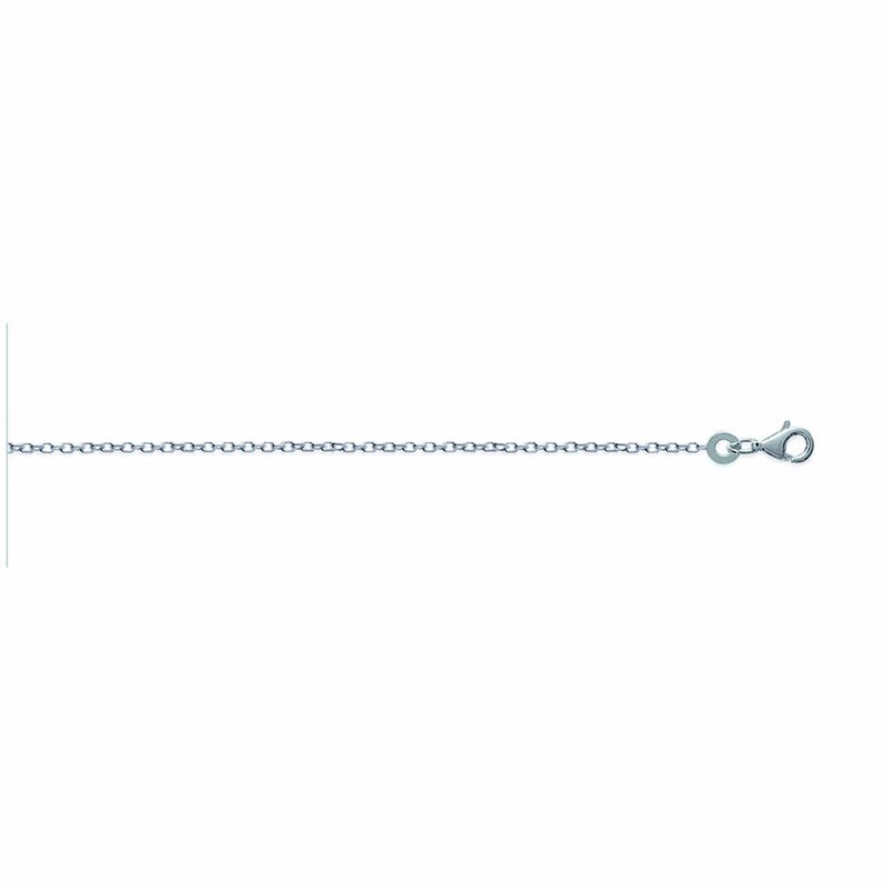 Chaine Mixte - Argent 925 - Chaîne forçat diamantée - Largeur : 1,3 mm - Longueur : 80 cm