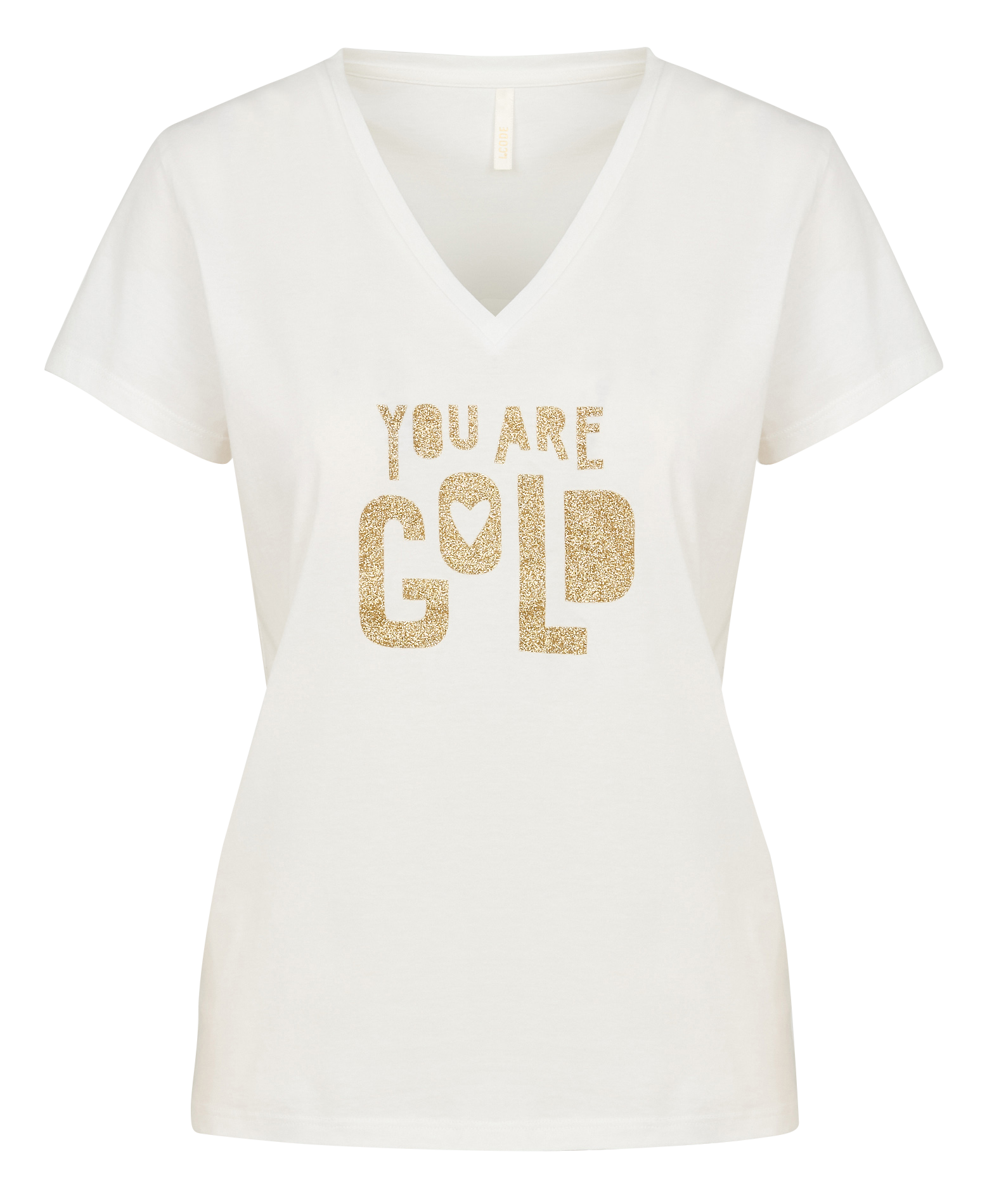 Tee-shirt droit col V en coton | Blanc