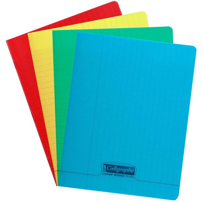Cahier piqué 8000 POLYPRO 17x22 cm 96 pages grands carreaux 90 g - Assortis