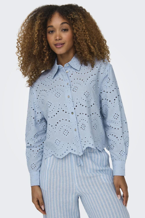 Only blauwe dames blouse