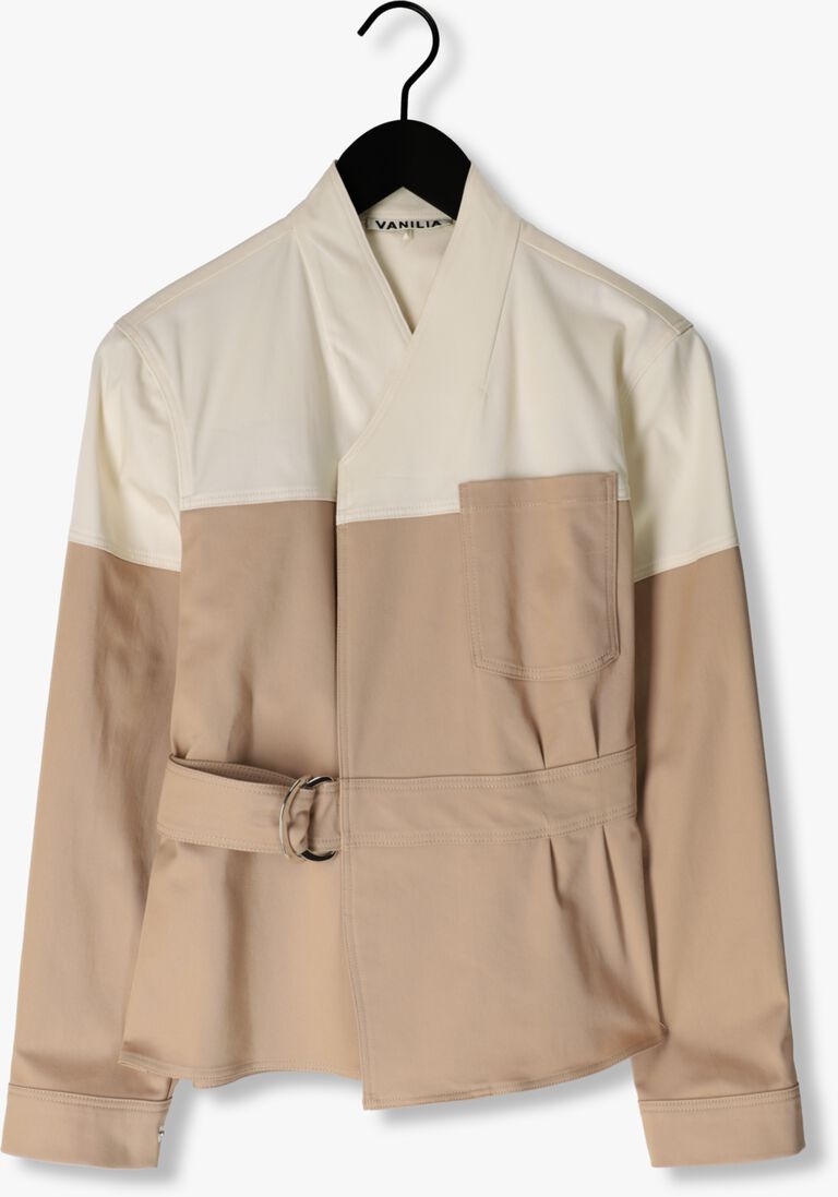 VANILIA beige vanilia blazer wrap twill pocket