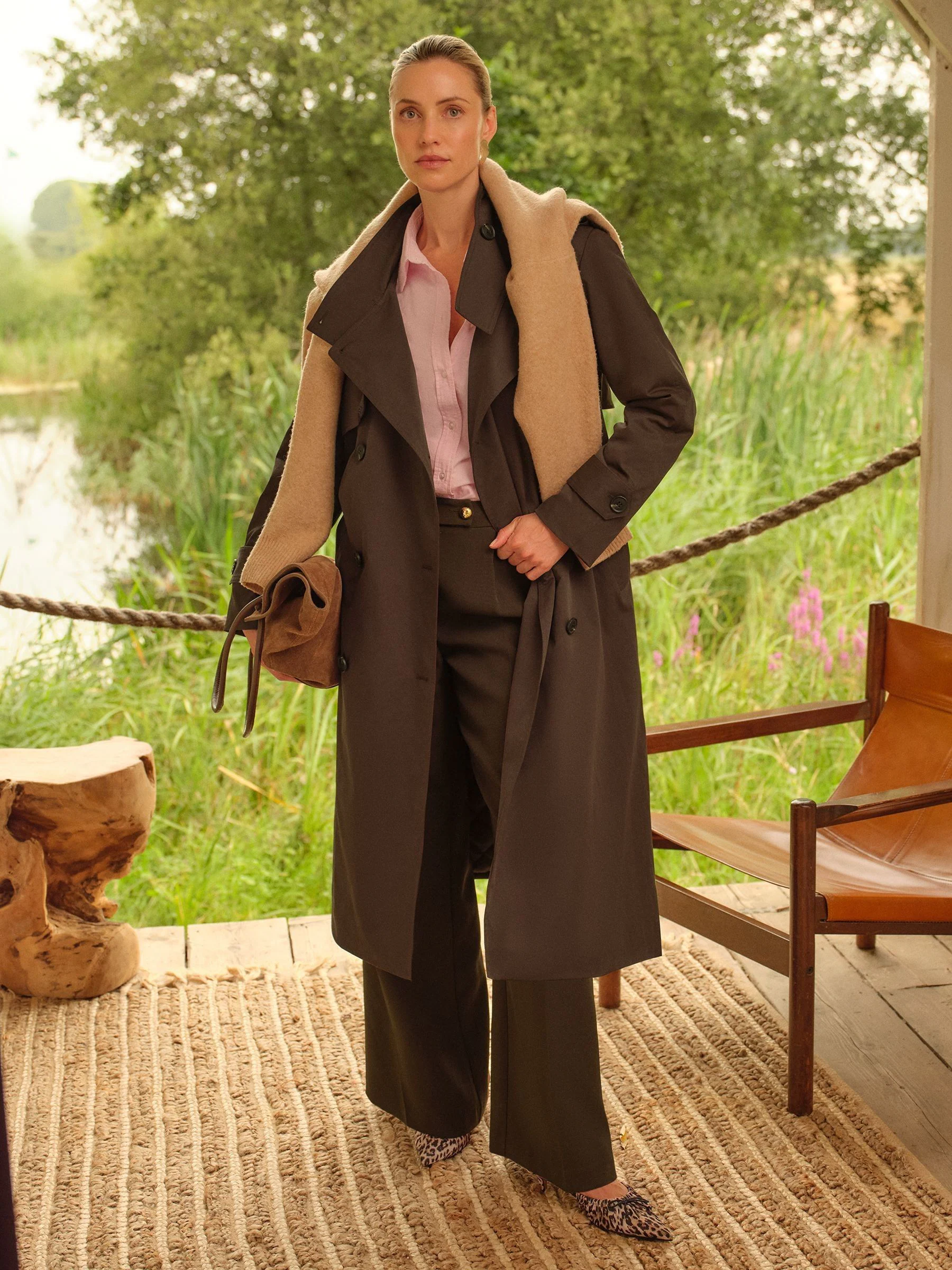 Love & Roses gewatteerde trenchcoat met capuchon
