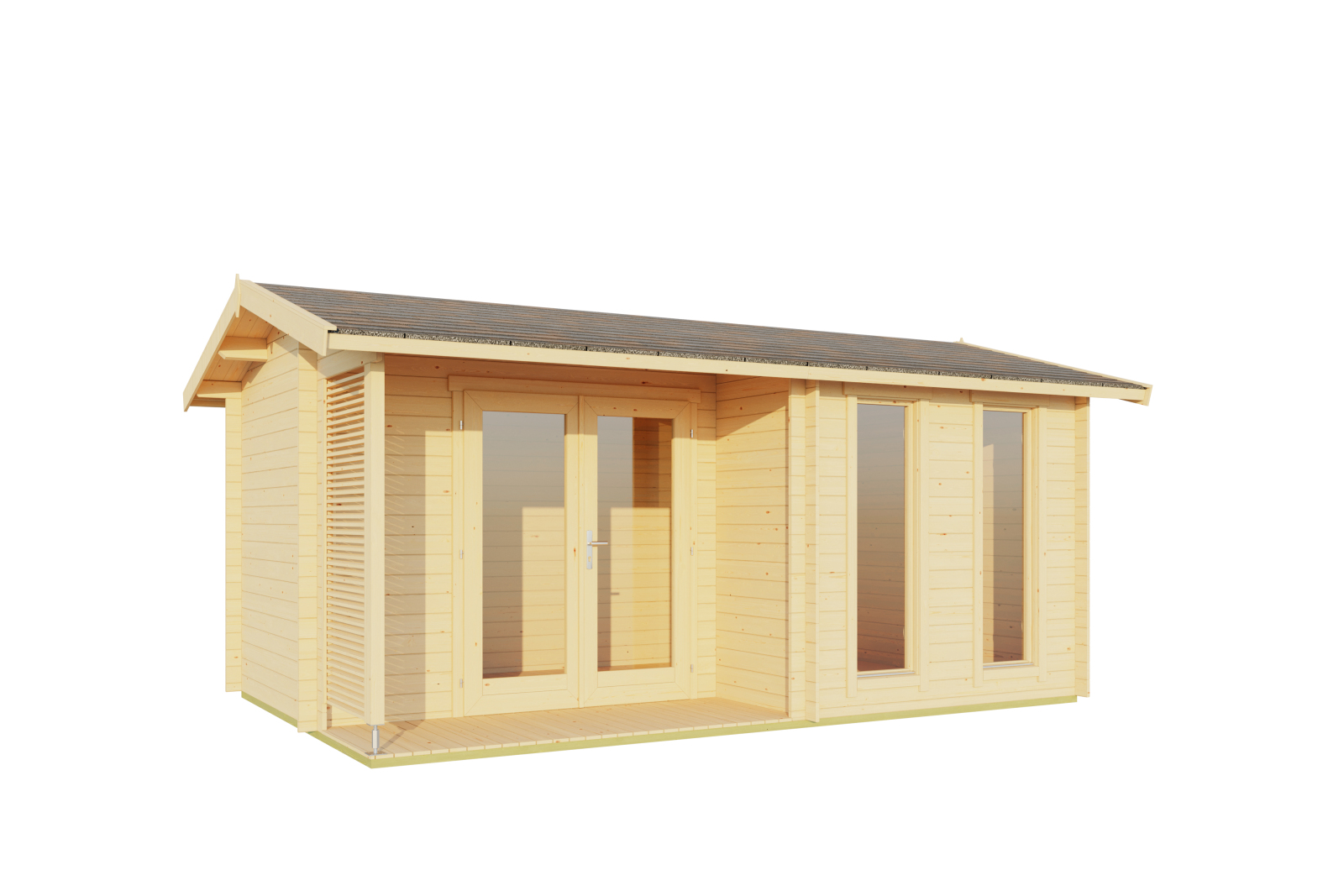 Gartenhaus RIVERSIDE - naturbelassen - Fichte massiv - 480x300 cm