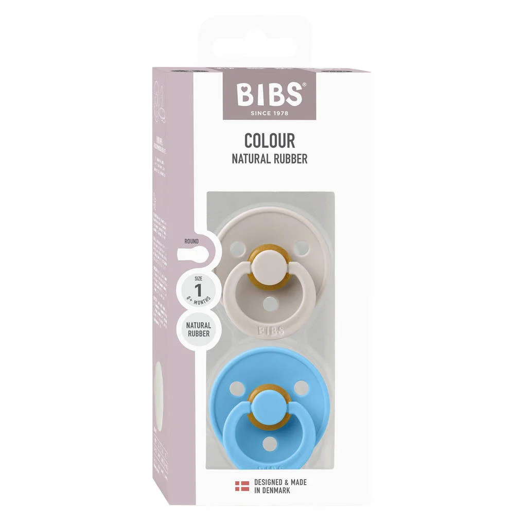 BIBS Colour Colour fopspeen - Maat 1 - Mushroom / Breeze (2 stuks)