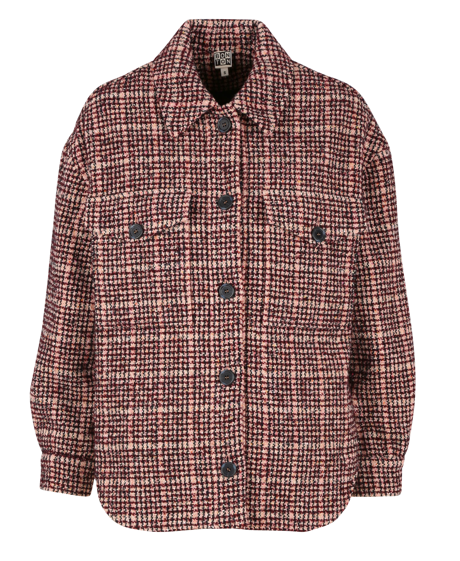 Surchemise col classique jacquard en laine mélangée| Multicolore