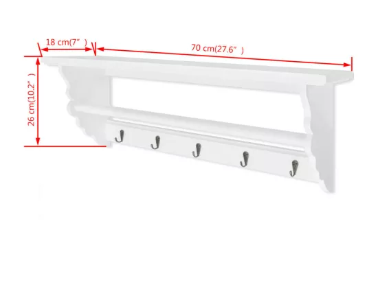 Porte-manteau PFDM blanc style baroque