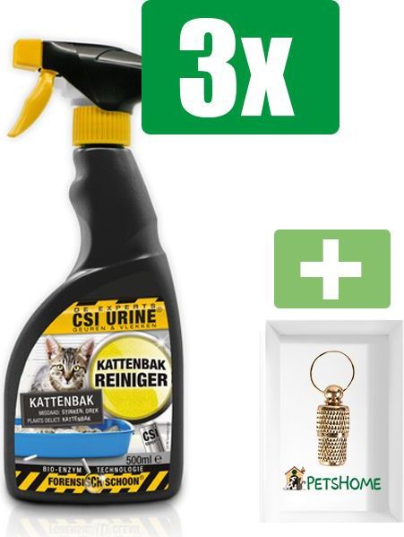 CSI - Urine Kattenbak Spray - 500 ml - Vlekkenreiniger - 3 stuks