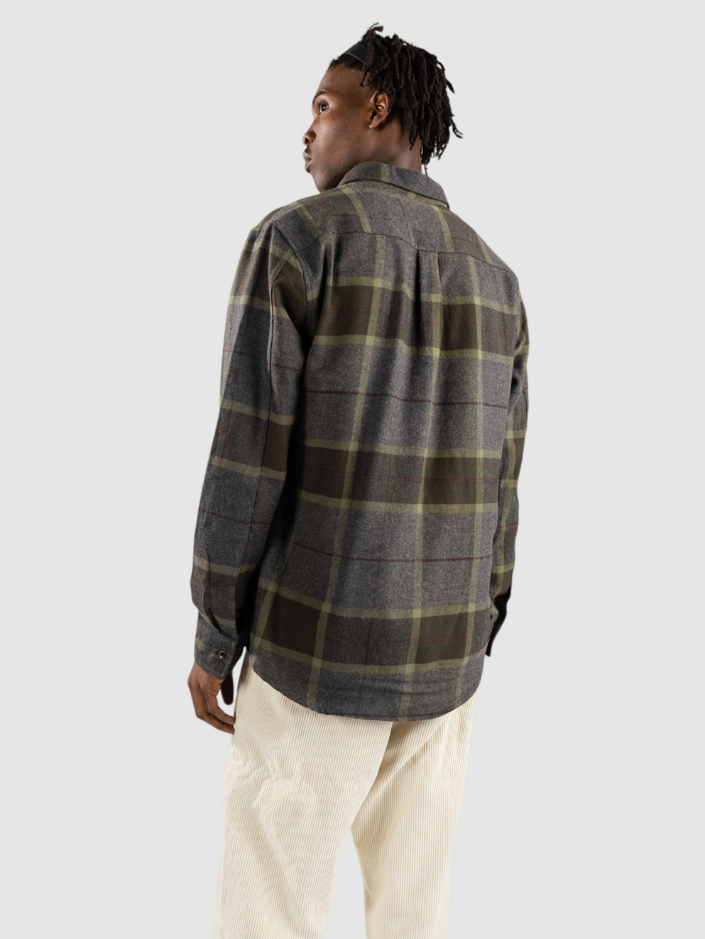 Anerkjendt Akleif Brushed Check Shirt dark grey mel
