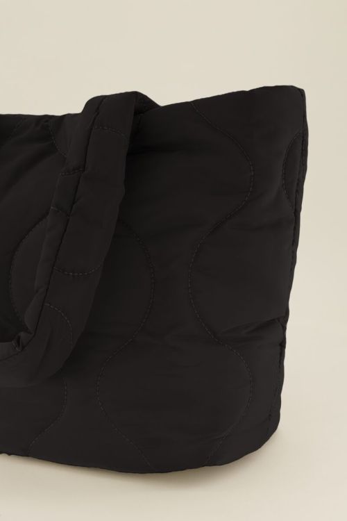 Zwarte gewatteerde shopper
