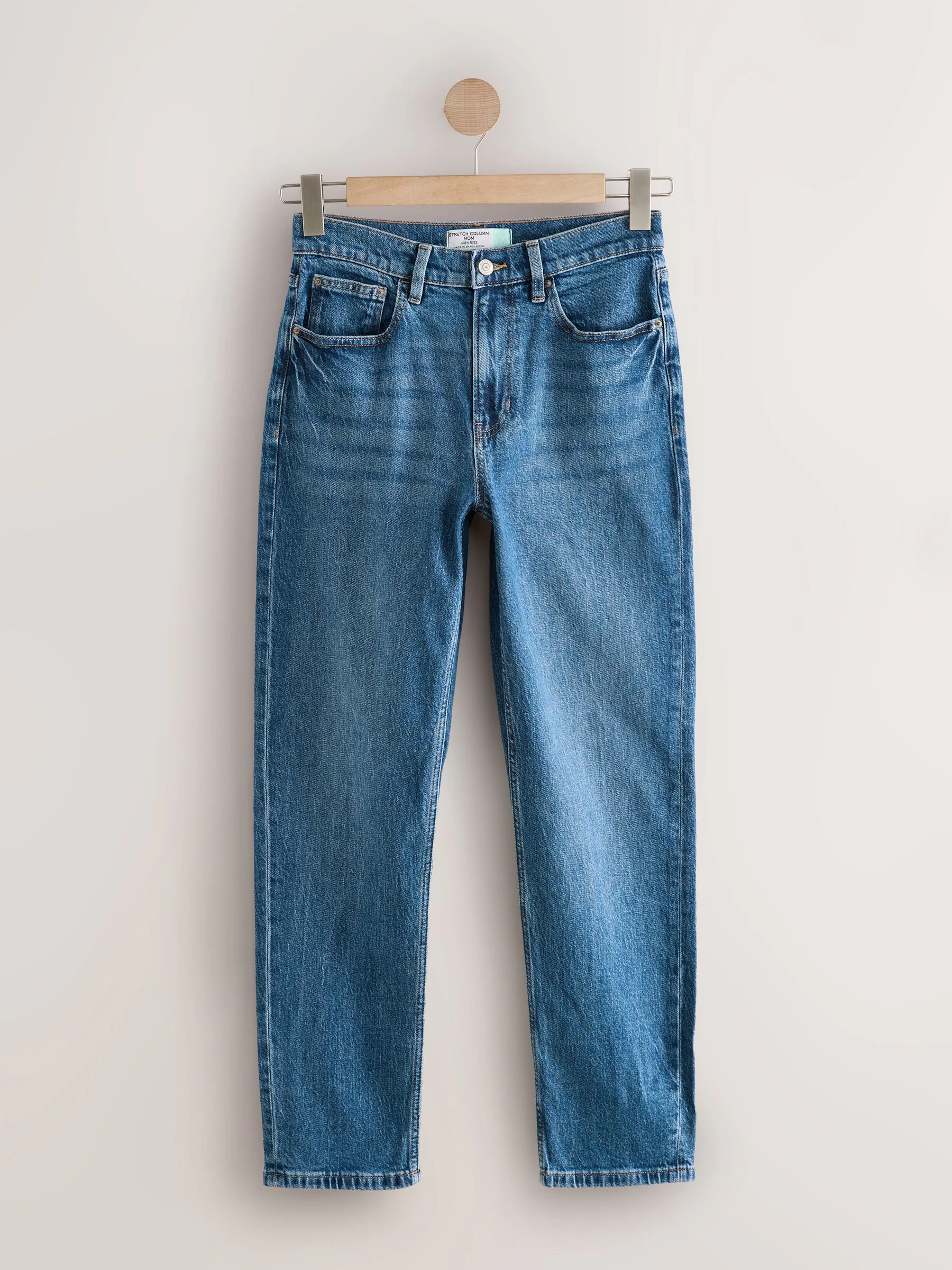 Denim donkerblauw - Mom Comfort Jeans met Stretch Column