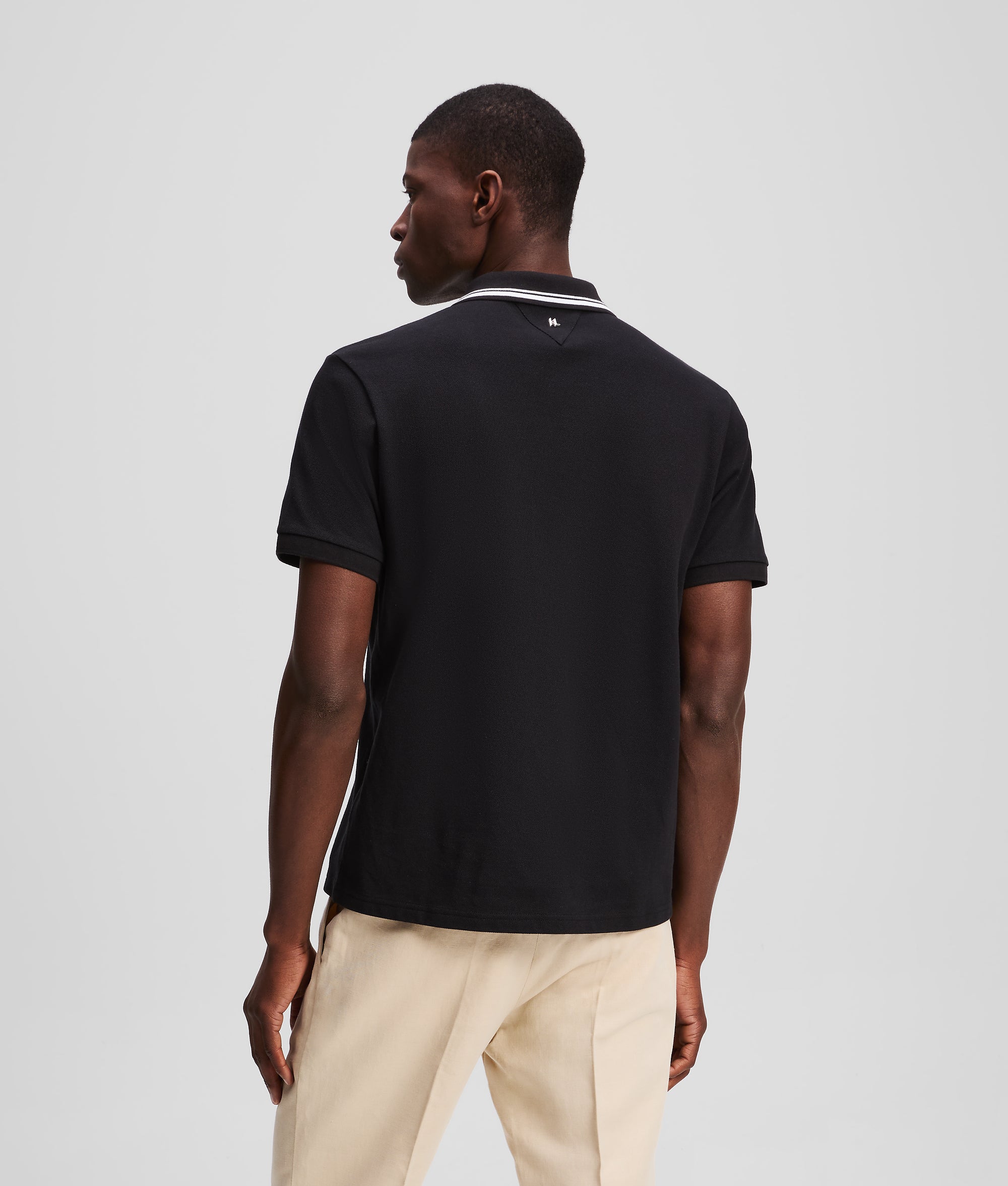 Poloshirt met contrasterende bies