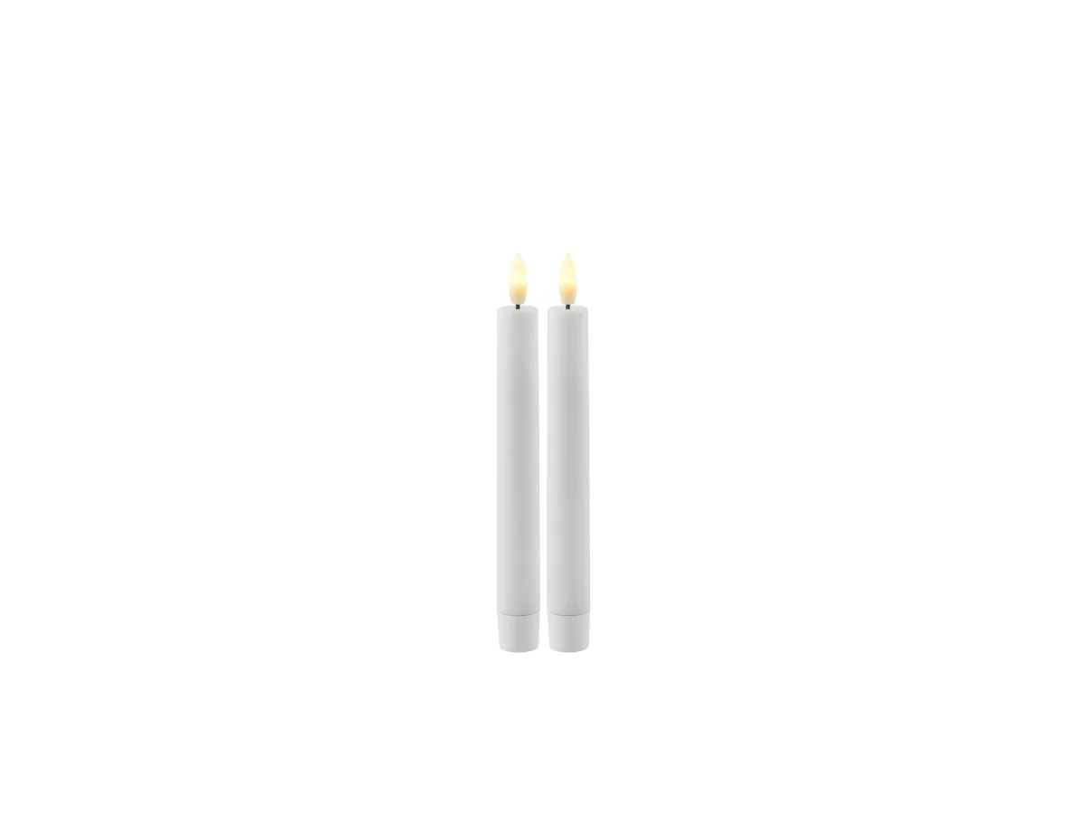 Sirius Sille Kronelys Hvid - Ø 2 cm - H 20 cm - 2 stk