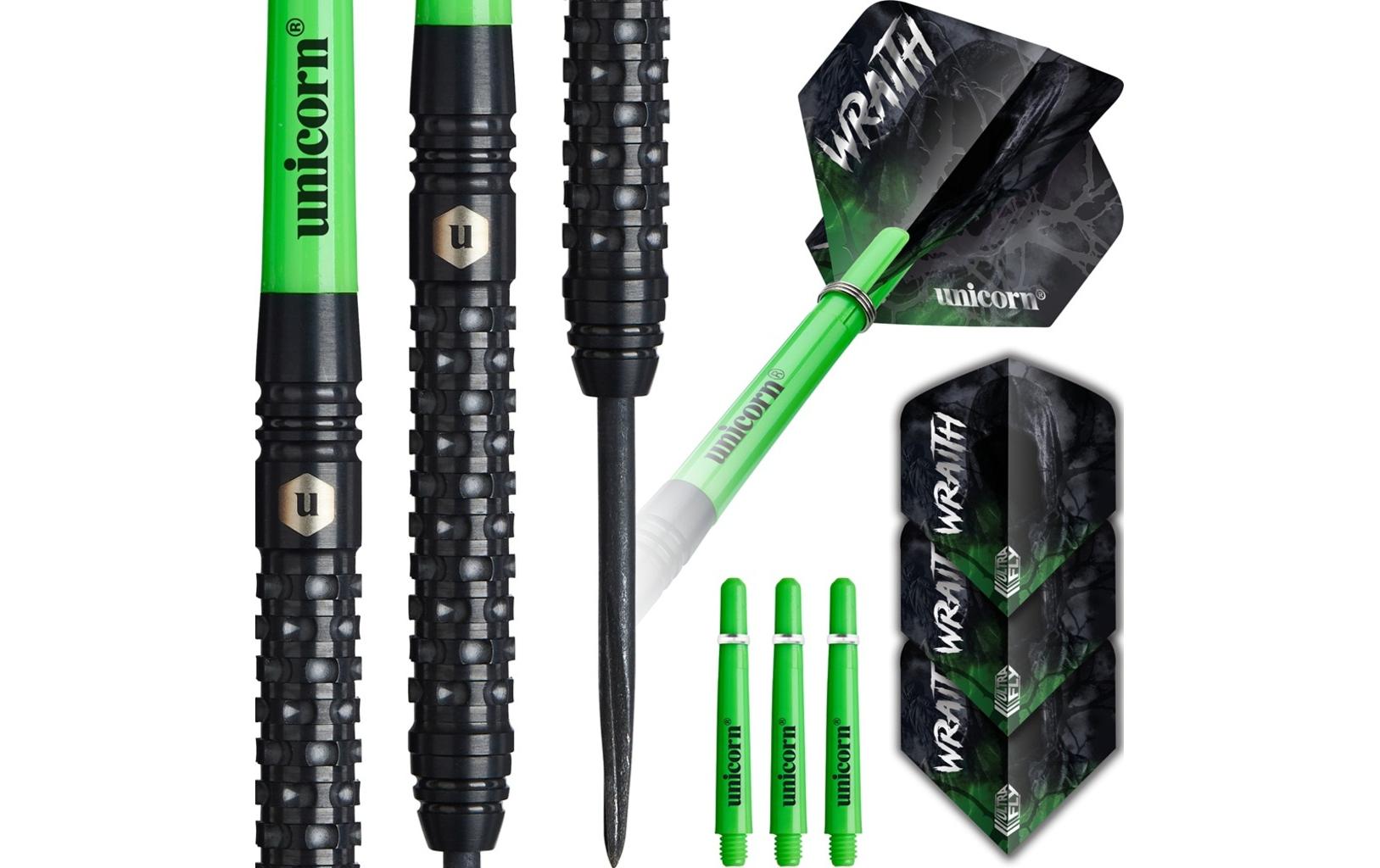 Dartpfeile Wraith 21G 3er-Pack, Grün/SchwarzDartpfeile mit Stahlspitzen