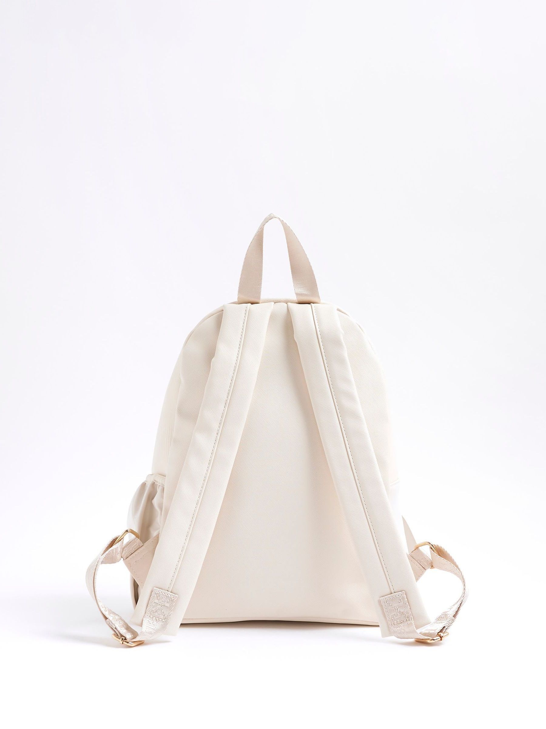 Crème - River Island Heart Lock Pocket Backpack