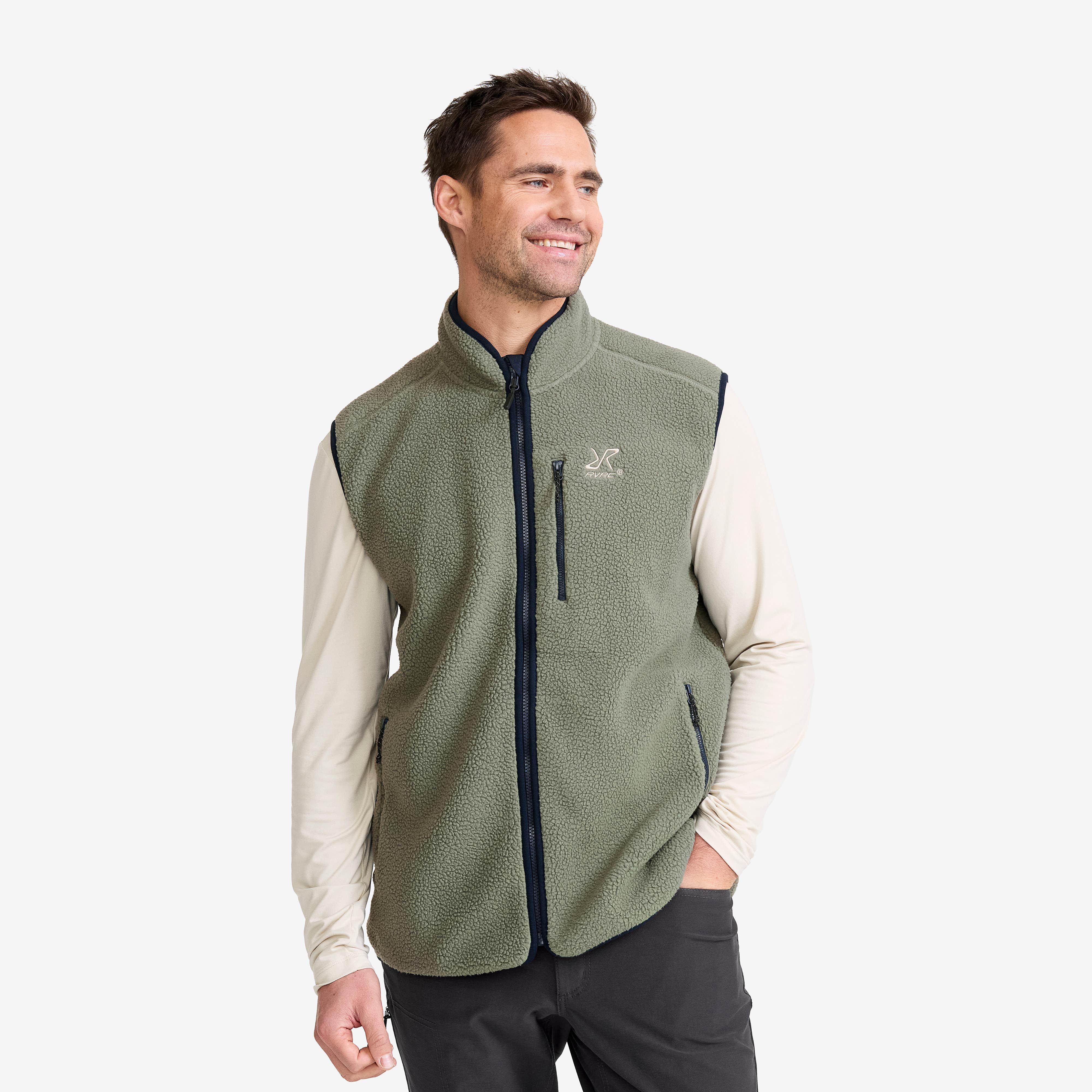 Canyon Full-zip Pile Fleece Vest Herre Castor Gray/Navy