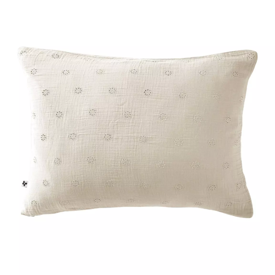 Taie d'oreiller rectangulaire gaze de coton (50 x 70 cm) Gaïa Boho Beige pampa