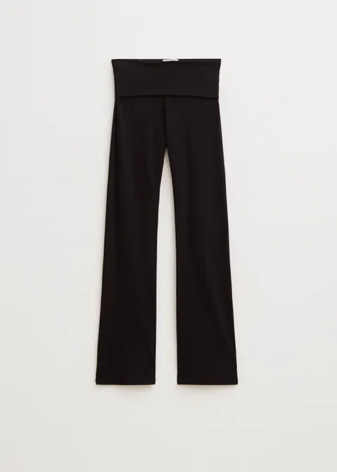 Flare legging met vouwband zwart (ZWART)