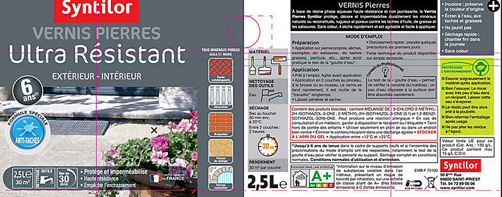 Vernis pierres intérieur et extérieur ultra résistant Syntilor satin 2,5L