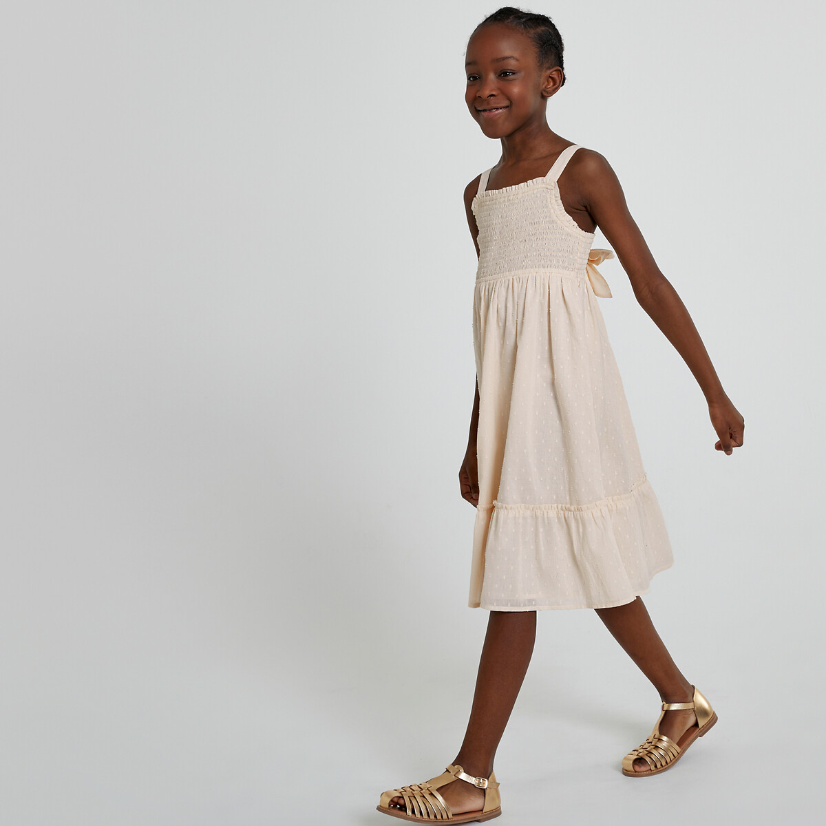 COLEÇÕES LA REDOUTE<br>Vestido de cerimônia com alças e franzido