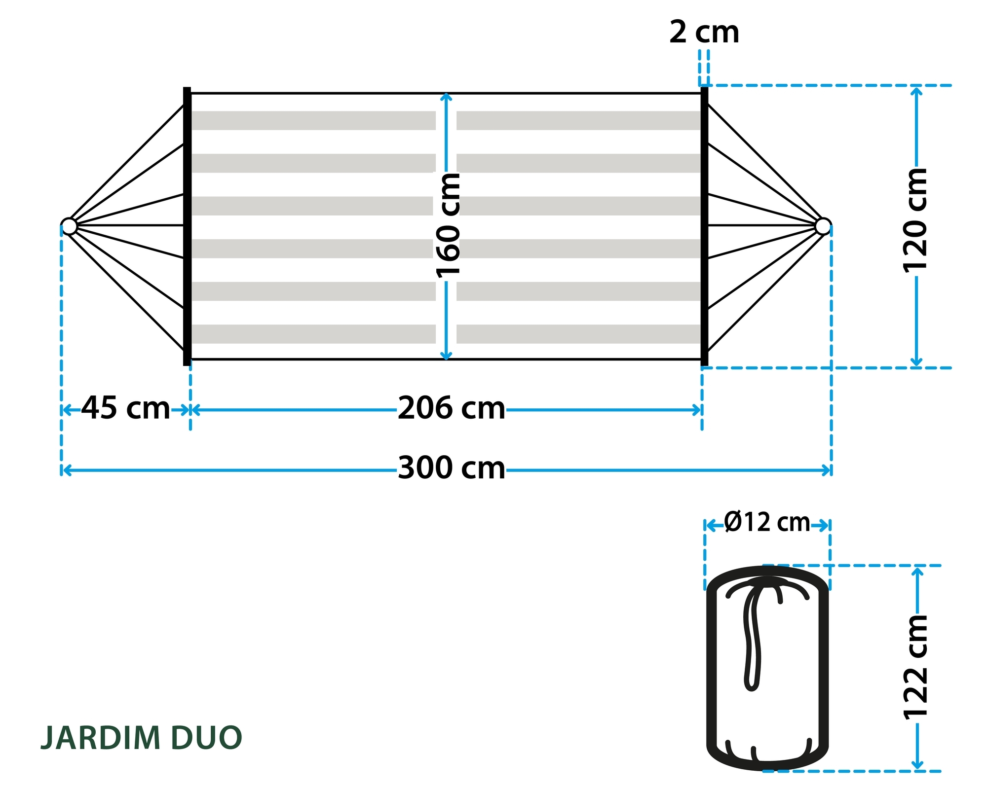 Brunner Jardim Duo Hängematte blau/grün
