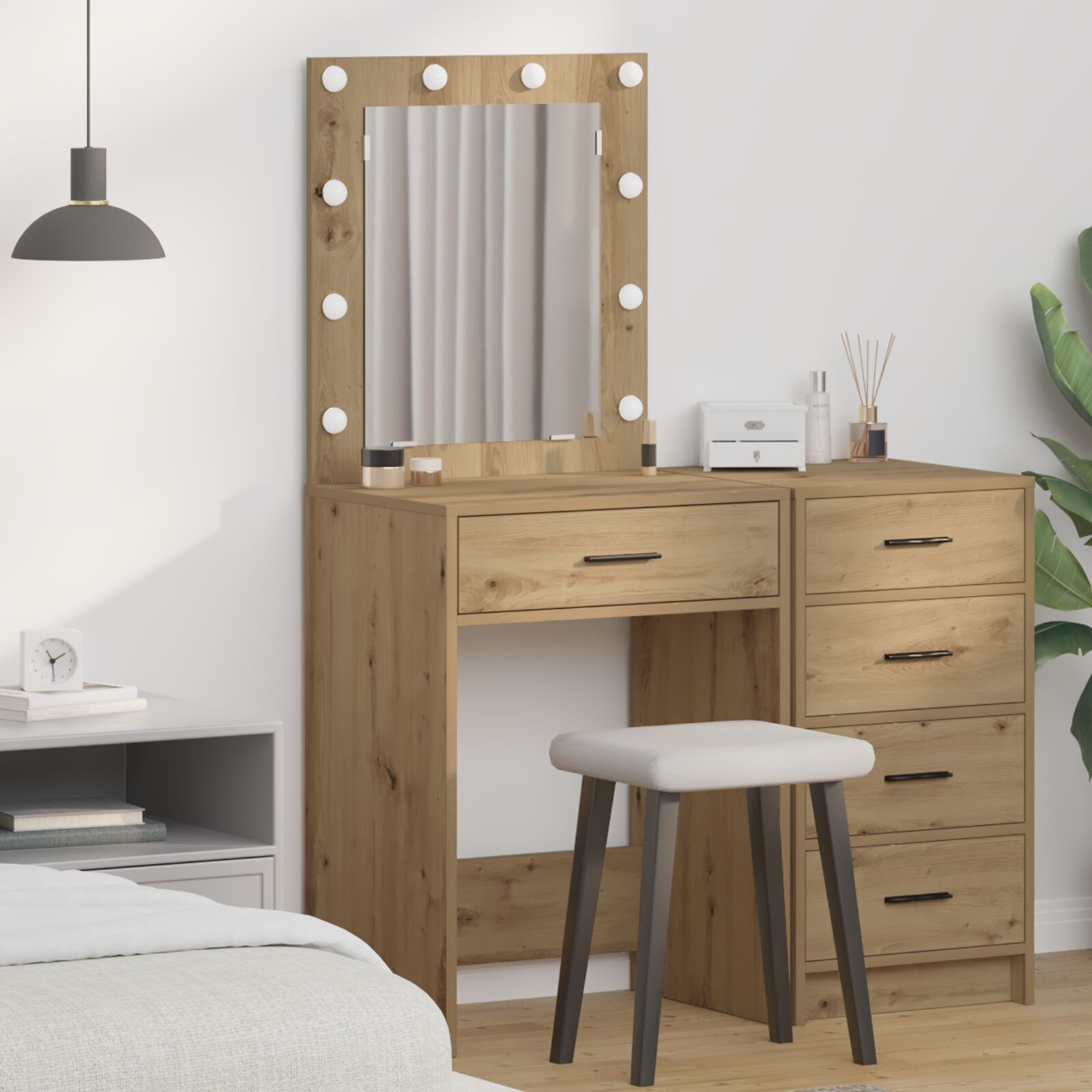 vidaXL Artisan kaptafel eiken 50 x 41 x 135 cm Materiaal hout