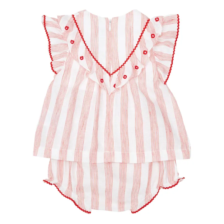 Tartine et Chocolat Ensemble Blouse + Bloomer Rayé | Ecru