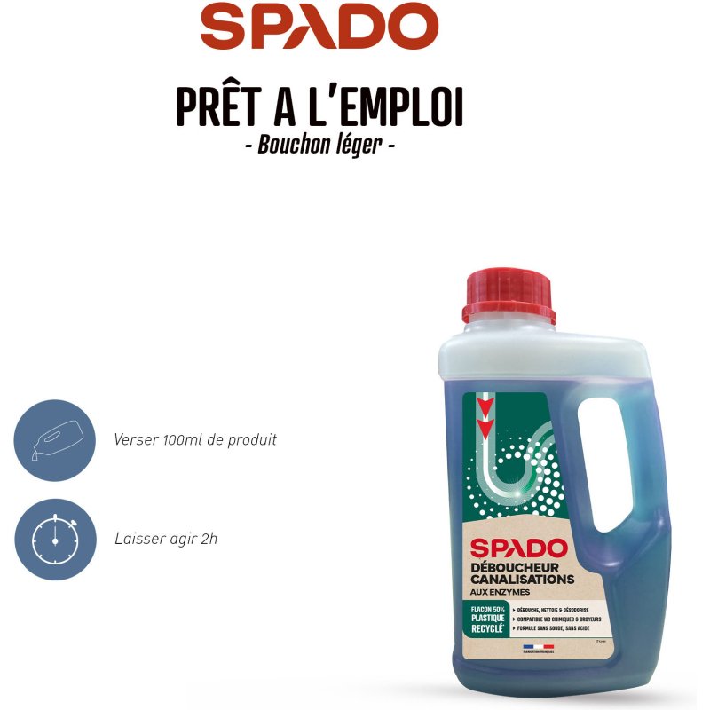 Déboucheur biologique Spado - Flacon 1 L