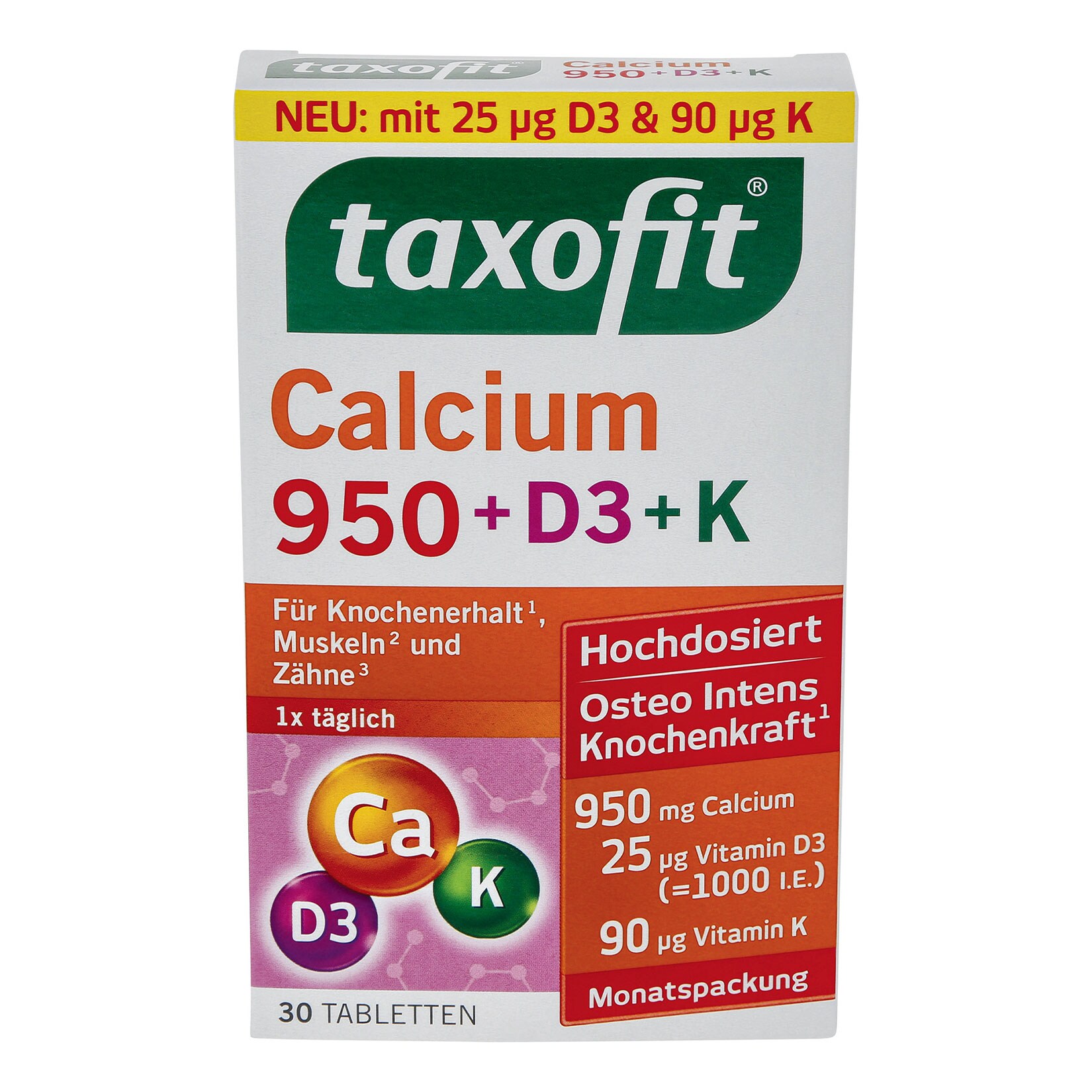 taxofit Calcium 950+D3+K Tabletten 30 Stück 79,1 g, 7er Pack