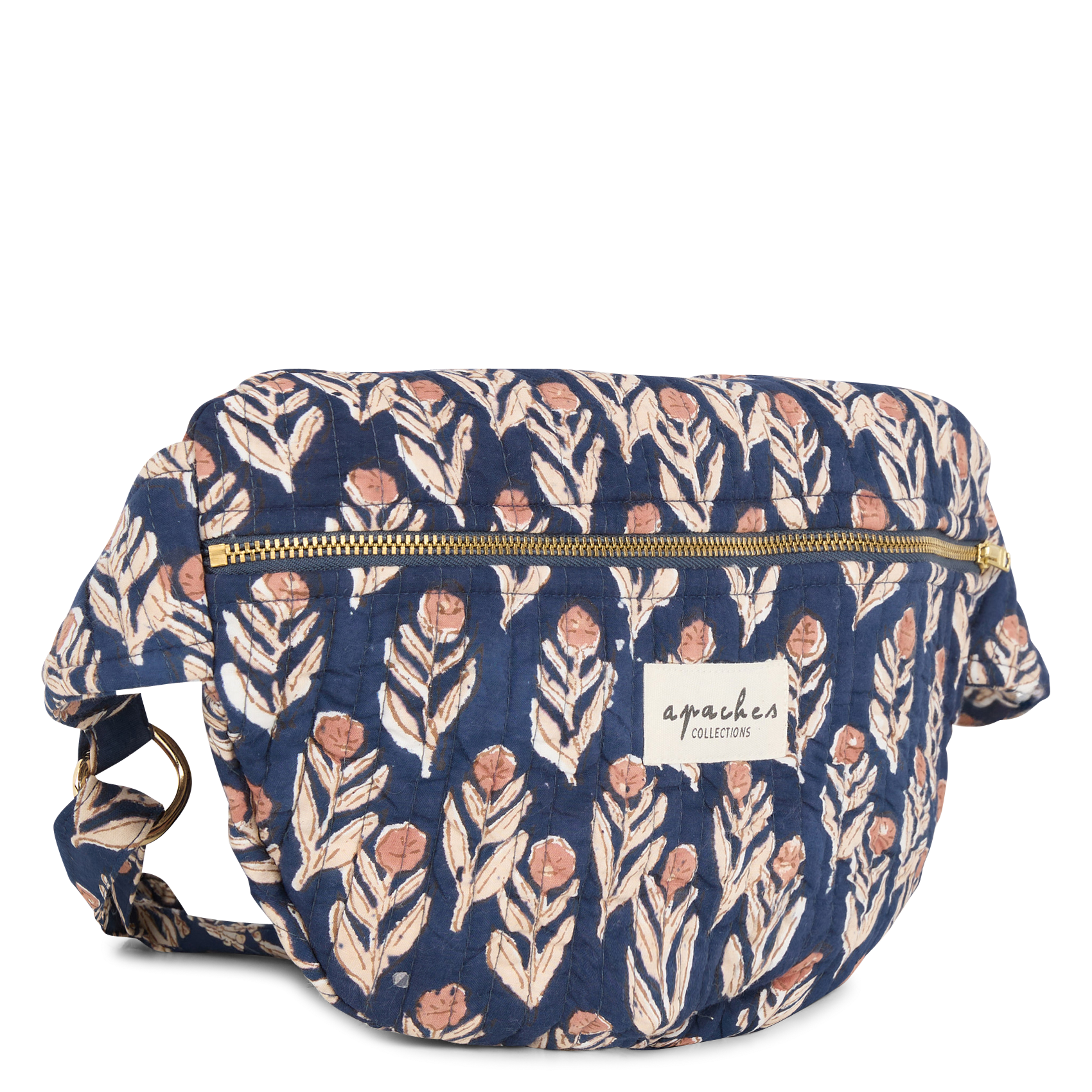 KELI - Sac banane en coton imprimé | Bleu