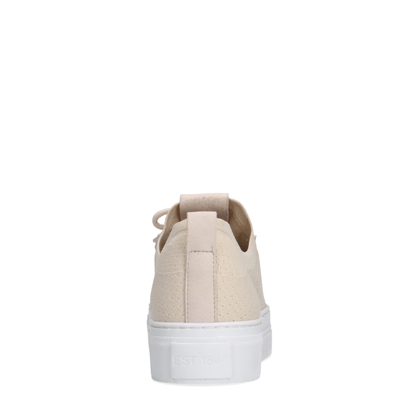 Beige knit fabric sneakers