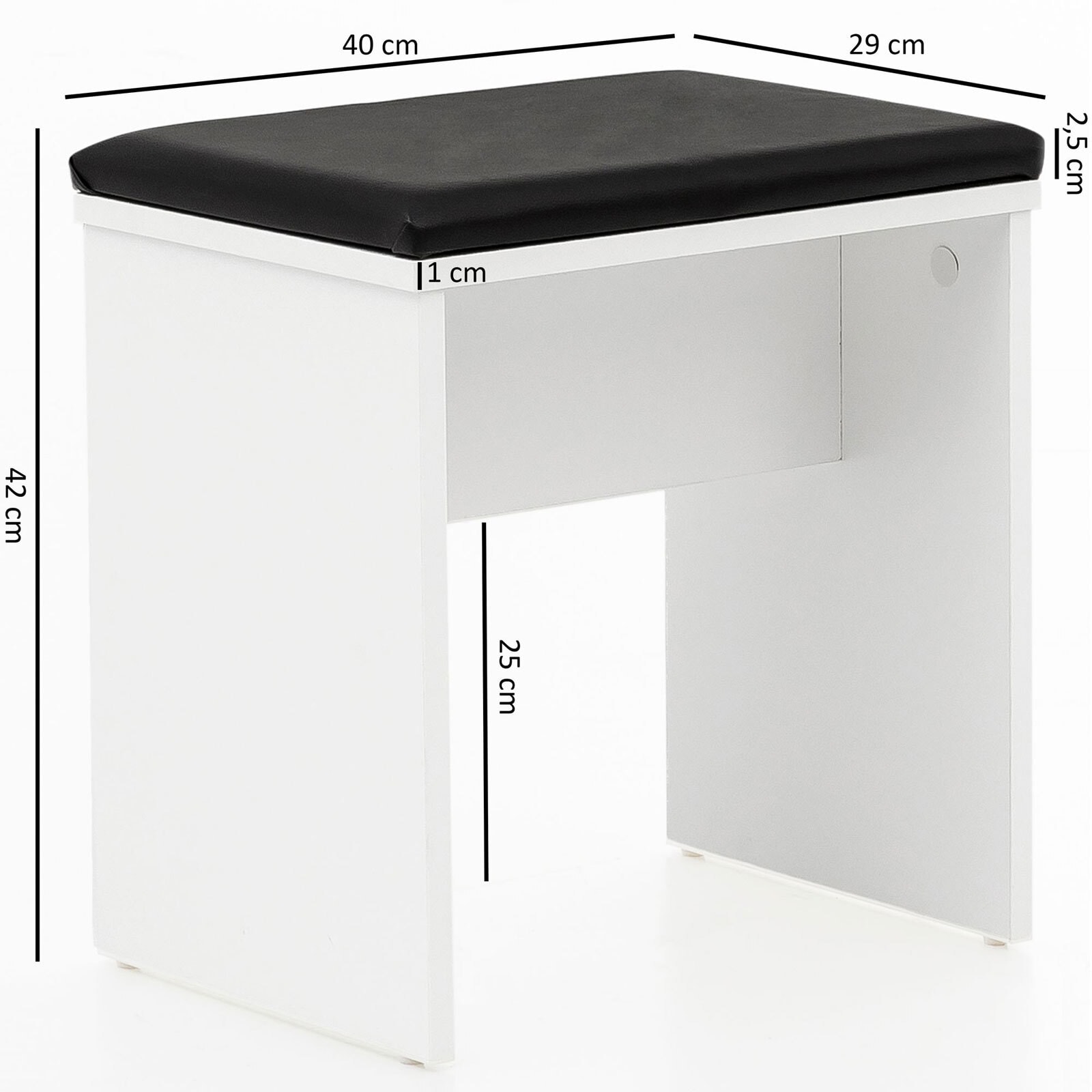 Schminktisch mit Hocker und Spiegel 60 x 81 cm weiß
