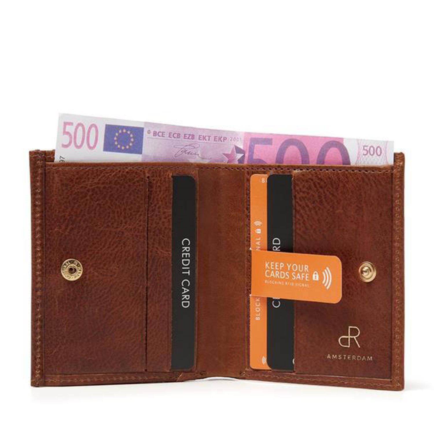 dR Amsterdam Milan Billfold 28535 cognac