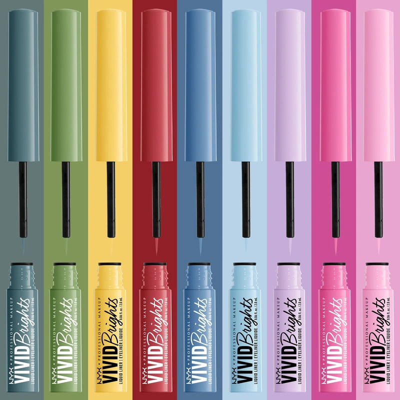 NYX Prof. Makeup Up Vivid Brights Liquid Eyeliner 2 ml - 01 Cyan Simp