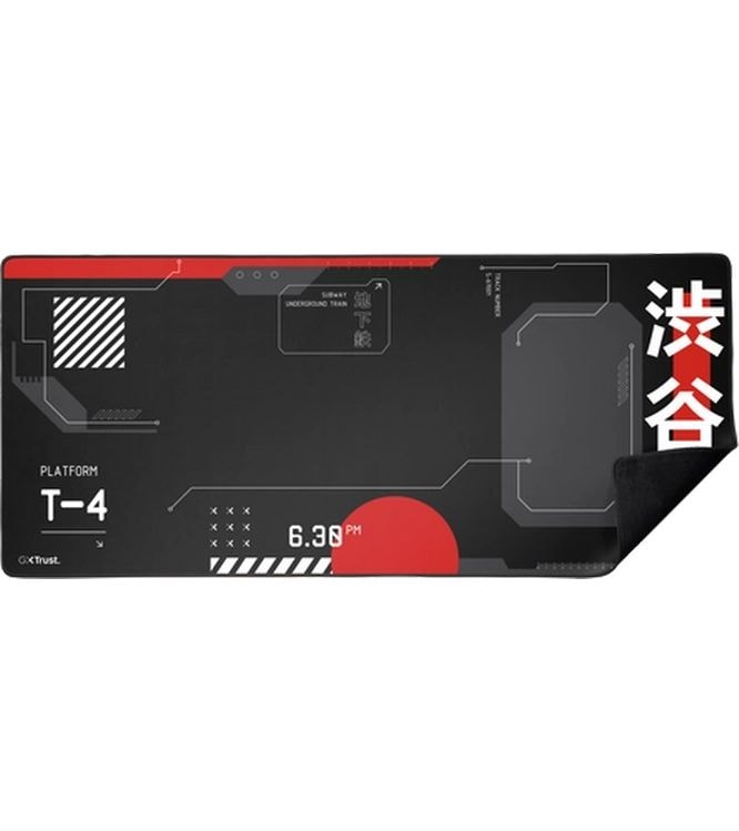 Trust Gaming-Mausmatte GXT 759 XXL Rot/Schwarz XXL-Gaming-Mauspad mit vernähtem Rand für komfortables und stabiles Gaming