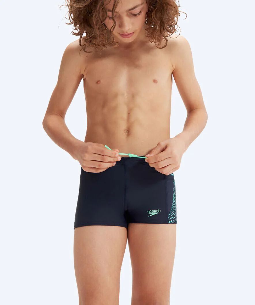 Speedo aquashorts til drenge - Plastisol Placement - Mørkeblå/grøn