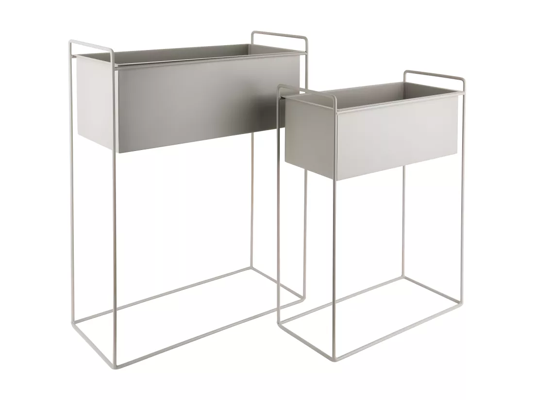 Set de 2 supports à plantes rectangulaires en métal Essence