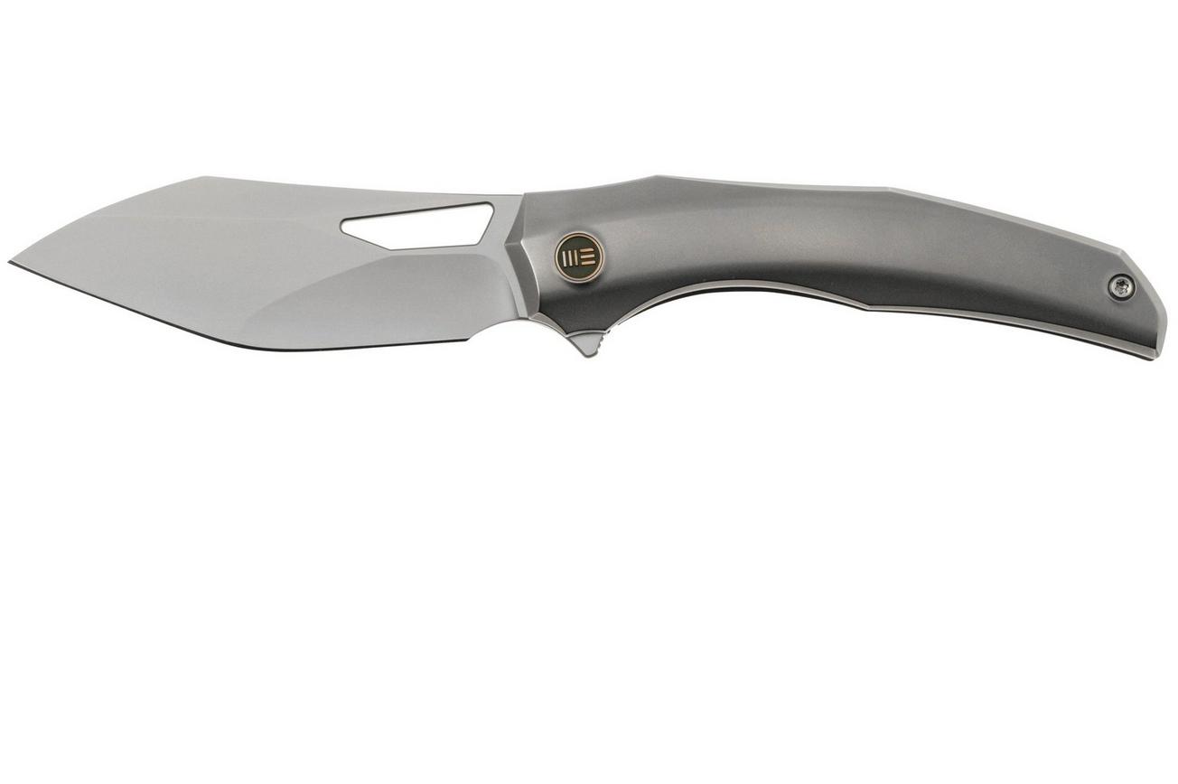 WE Knife Ignio WE22042B-4, Silver Bead Blasted CPM 20CV, Bead Blasted Titanium, zakmes, Toni Tietzel design