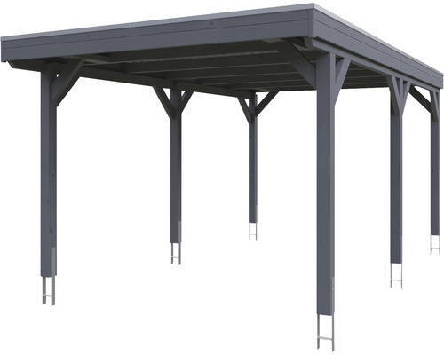 SKAN enkele carport, hout, Grunewald, 321 x 554 cm, leisteen