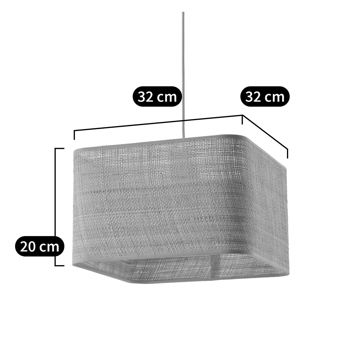 LA REDOUTE INTERIEURS<br>Candeeiro suspenso / Abajur em ráfia L32 cm, Dolkie