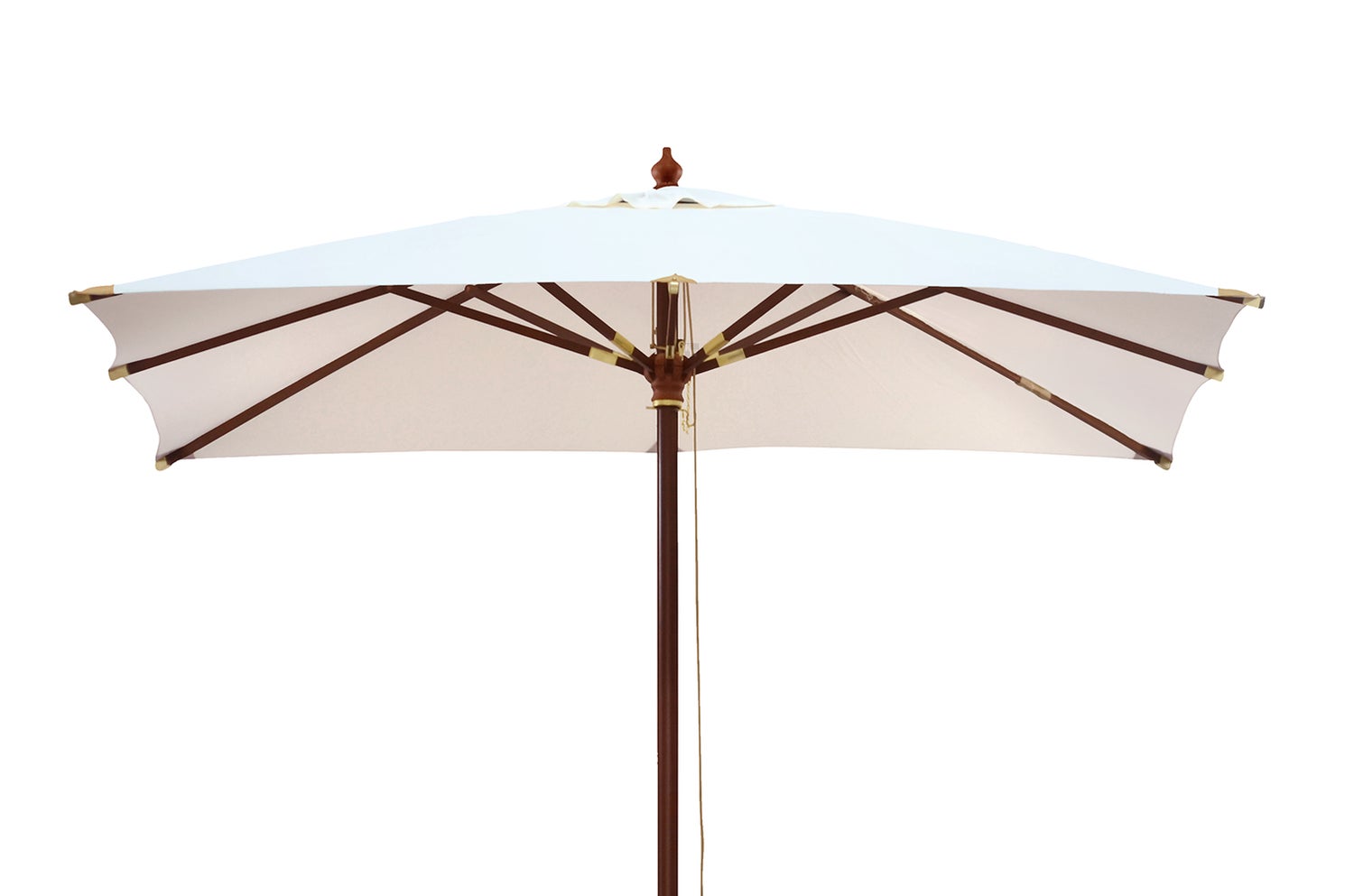 Vierkante parasol, 250 cm, wit, met windopening UPF 50