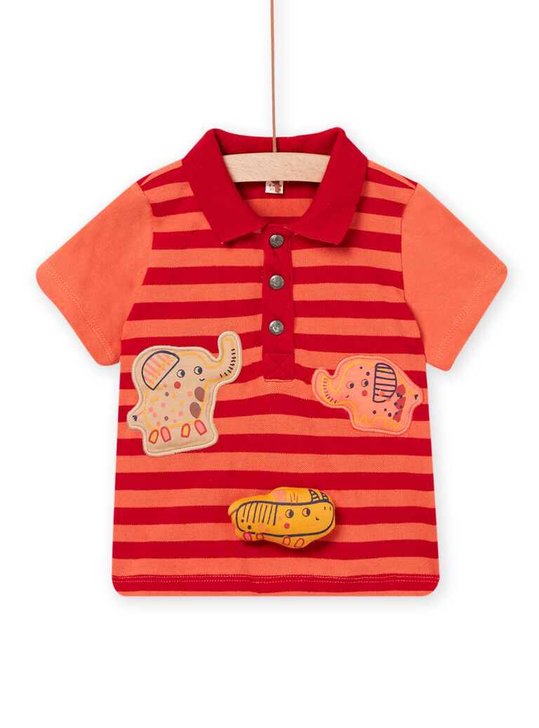 Polo orange et rouge à rayures bébé garçon