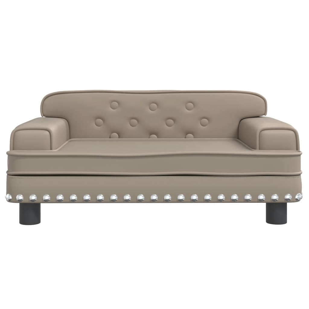 Cama para cães em couro sintético vidaXL, cor cappuccino, 70x45x30 cm