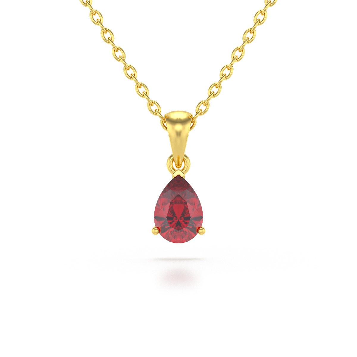 Collier Pendentif ADEN Or 585 Jaune Rubis Chaine Or 585 incluse 0.49grs