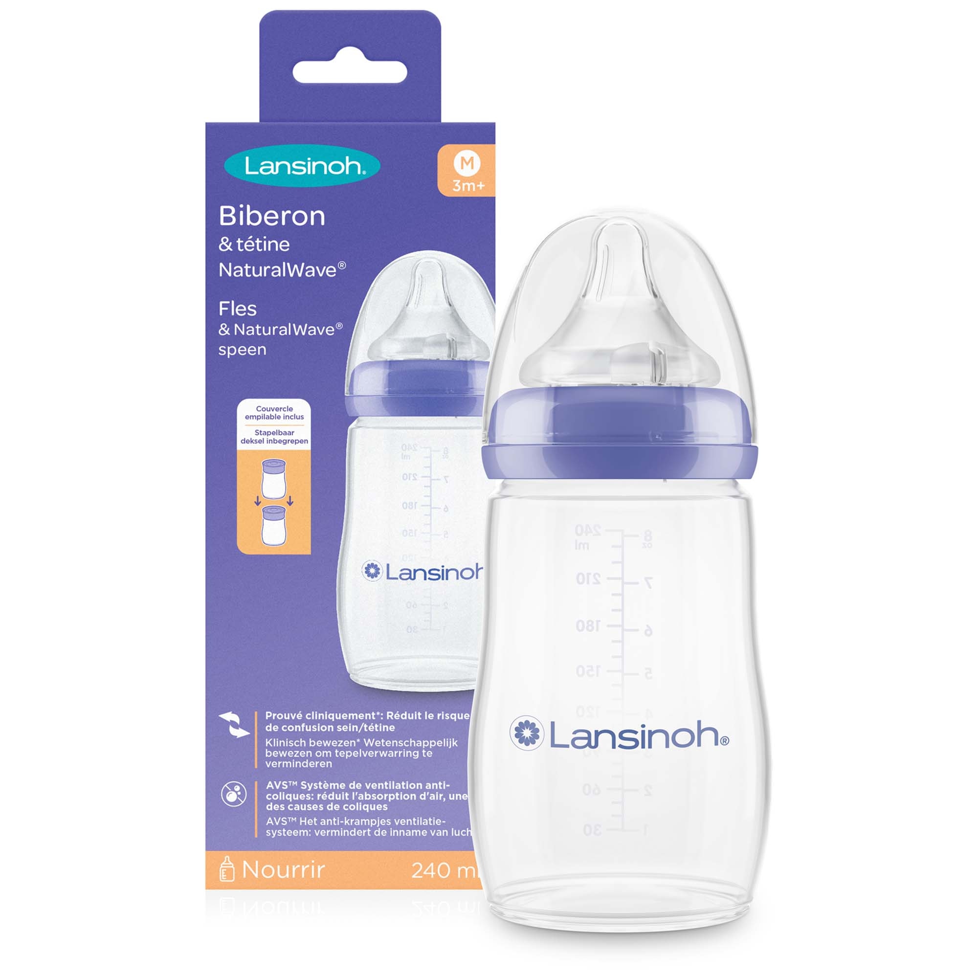Lansinoh drinkfles Natural Wave 240ml naturel