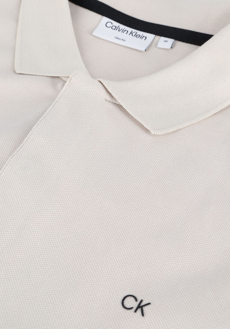 CALVIN KLEIN beige calvin klein polo stretch pique slim polo